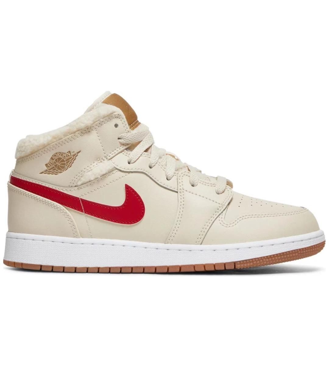 JORDAN Бежевые кожаные кроссовки, фото 9