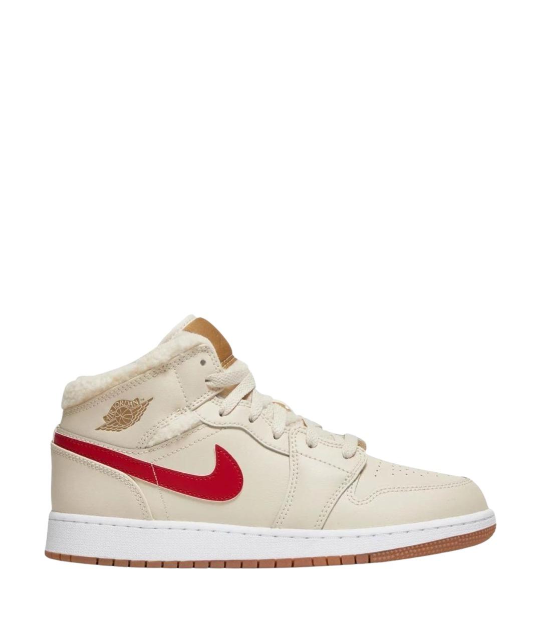 JORDAN Бежевые кожаные кроссовки, фото 1