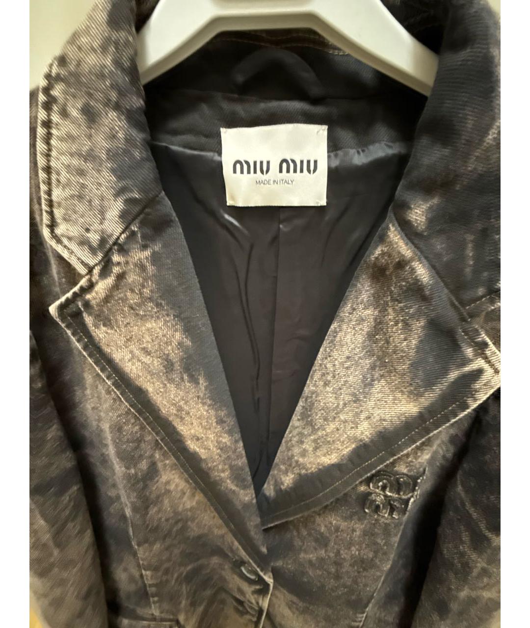MIU MIU Антрацитовый деним жакет/пиджак, фото 3