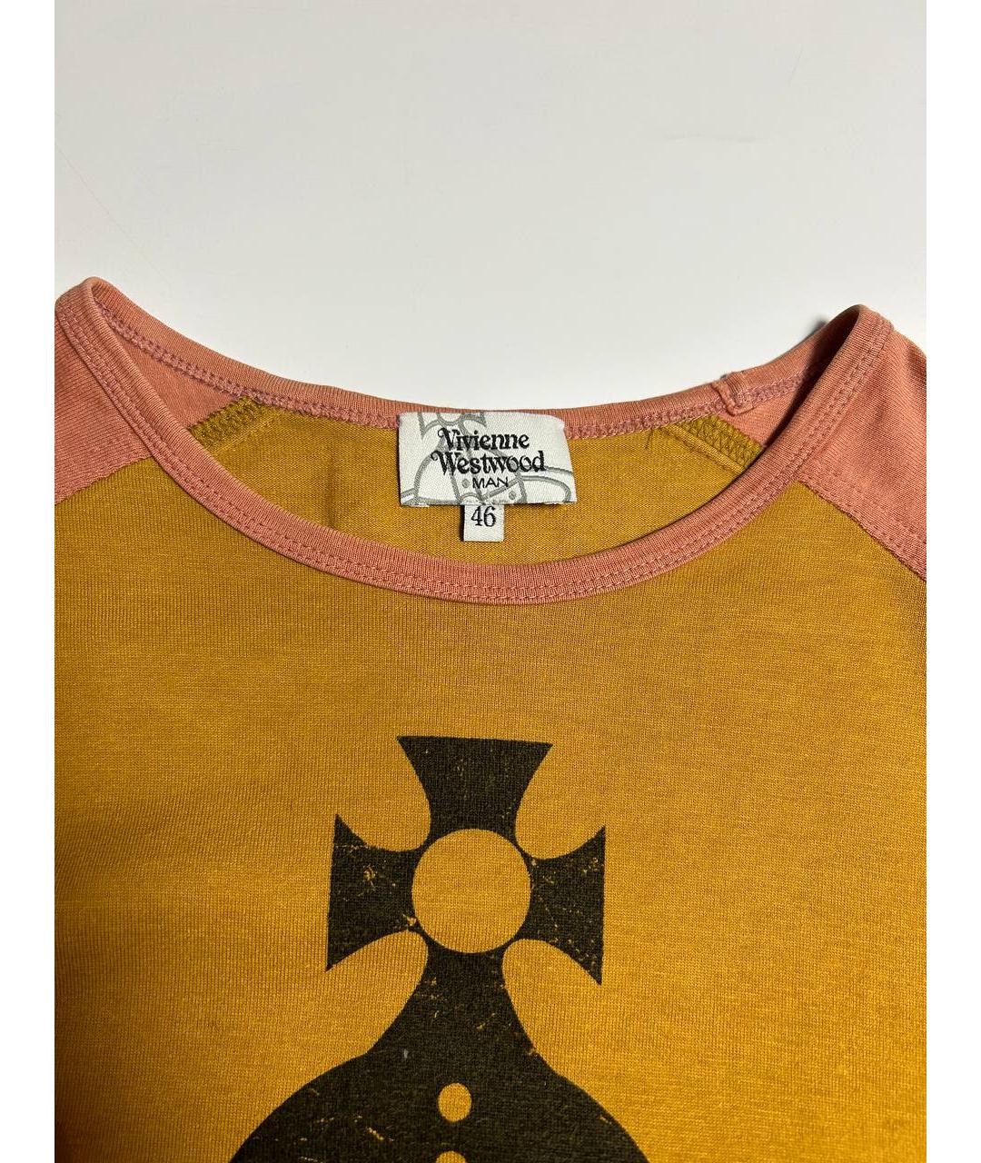 VIVIENNE WESTWOOD Коричневая хлопковая футболка, фото 3
