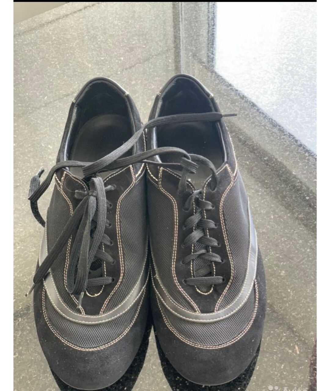 SALVATORE FERRAGAMO Черные замшевые кроссовки, фото 4