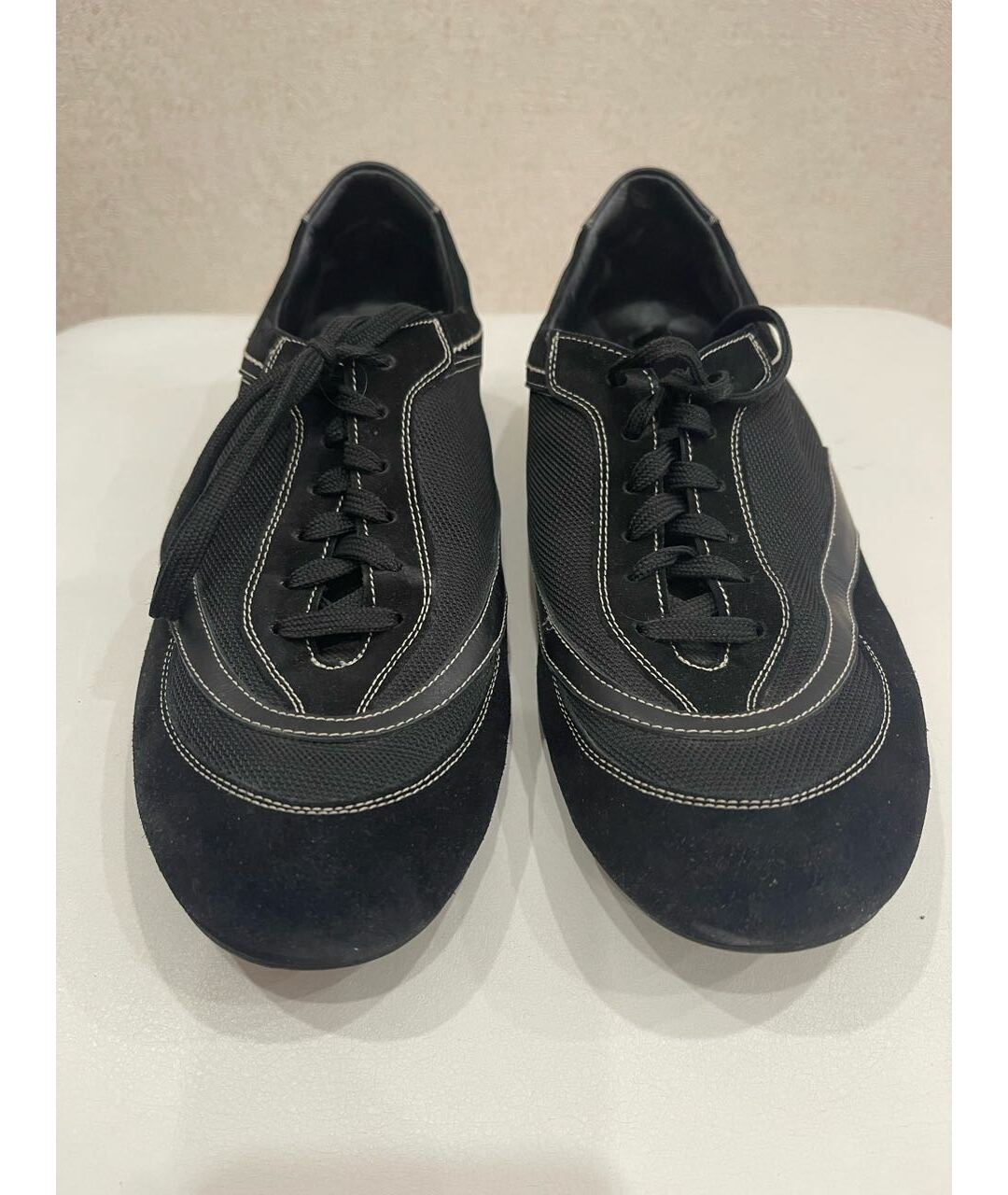 SALVATORE FERRAGAMO Черные замшевые кроссовки, фото 2
