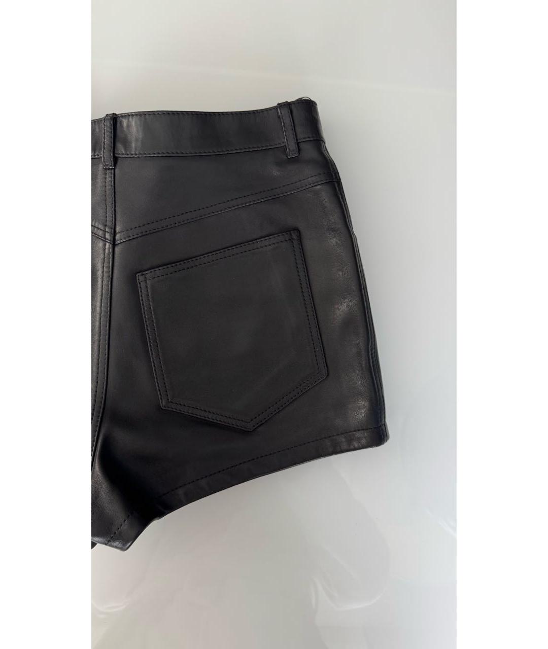 SAINT LAURENT Черные кожаные шорты, фото 3