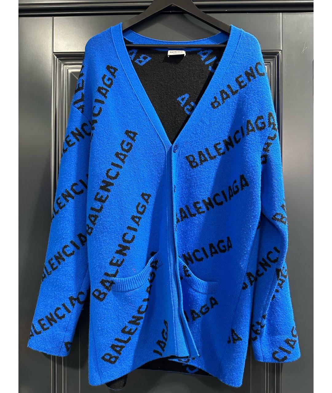 BALENCIAGA Синий шерстяной кардиган, фото 6