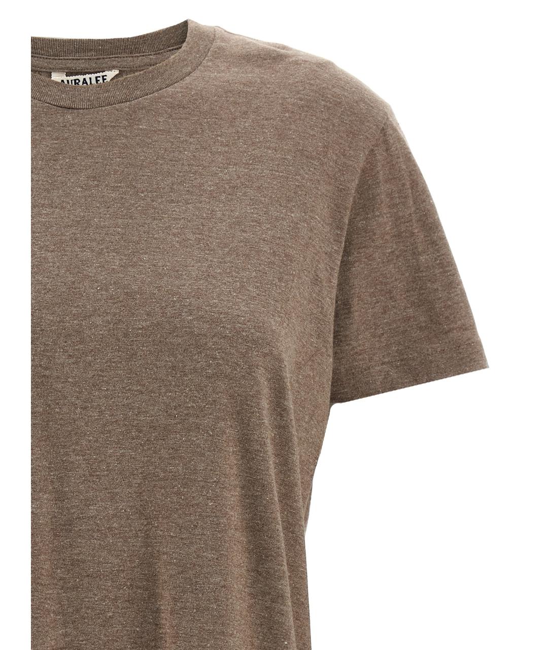 AURALEE Бежевая хлопковая футболка, фото 3