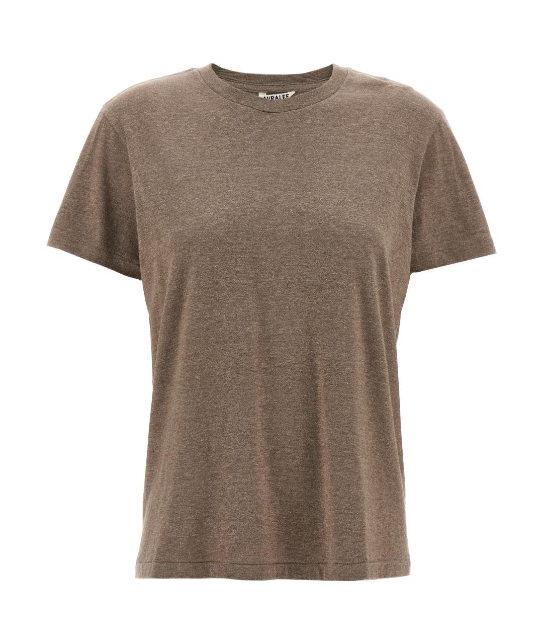 AURALEE Бежевая хлопковая футболка, фото 1