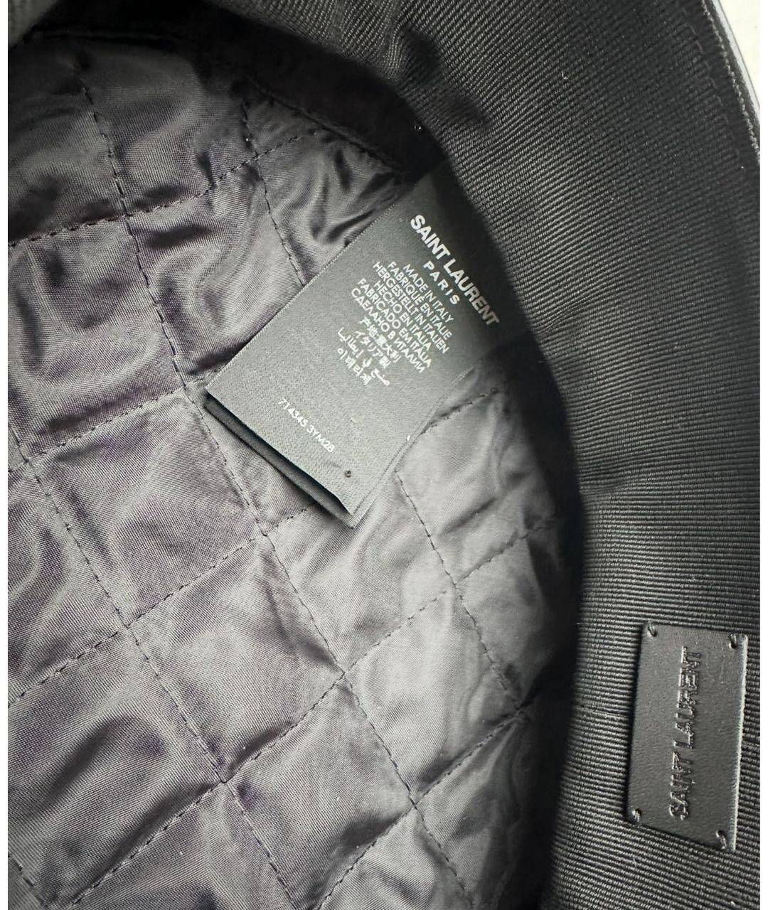 SAINT LAURENT Черная кожаная кепка, фото 5