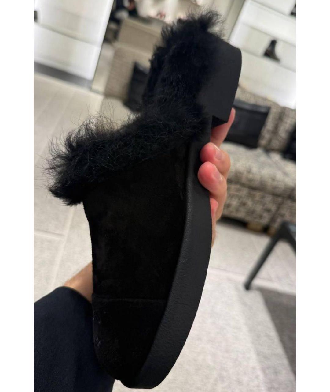 CHANEL Черные замшевые мюли, фото 4