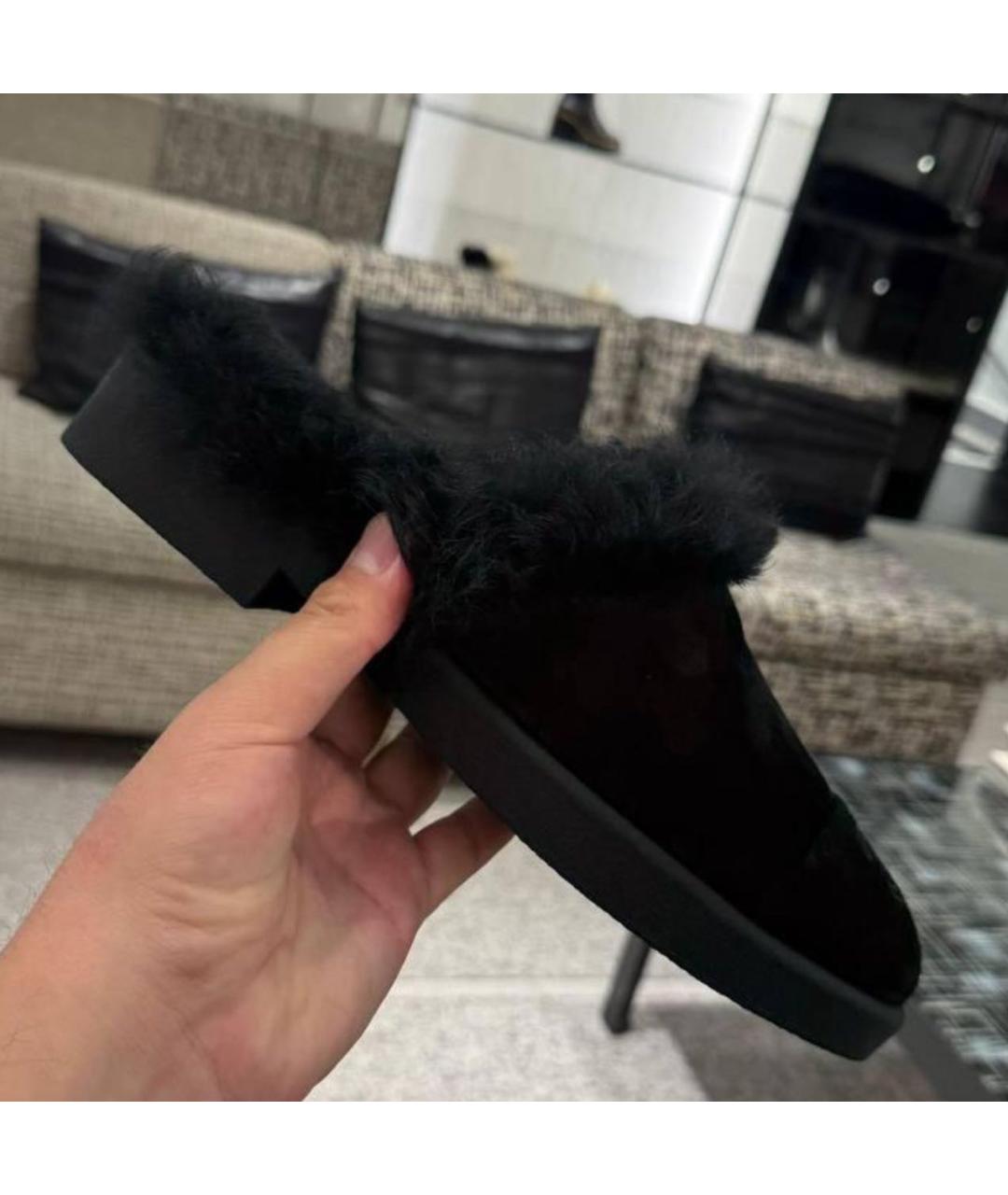 CHANEL Черные замшевые мюли, фото 2