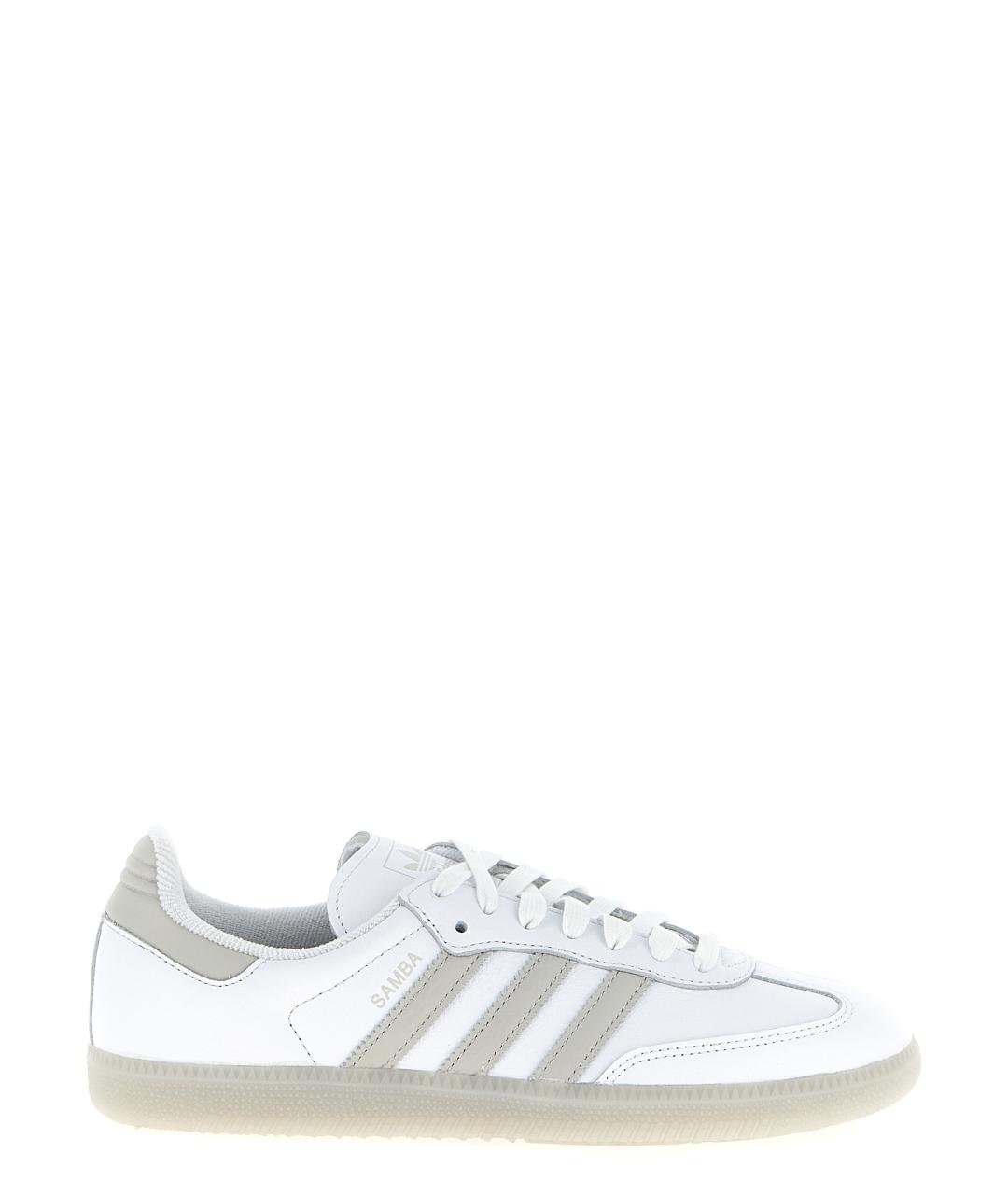 ADIDAS Белые кожаные низкие кроссовки / кеды, фото 1