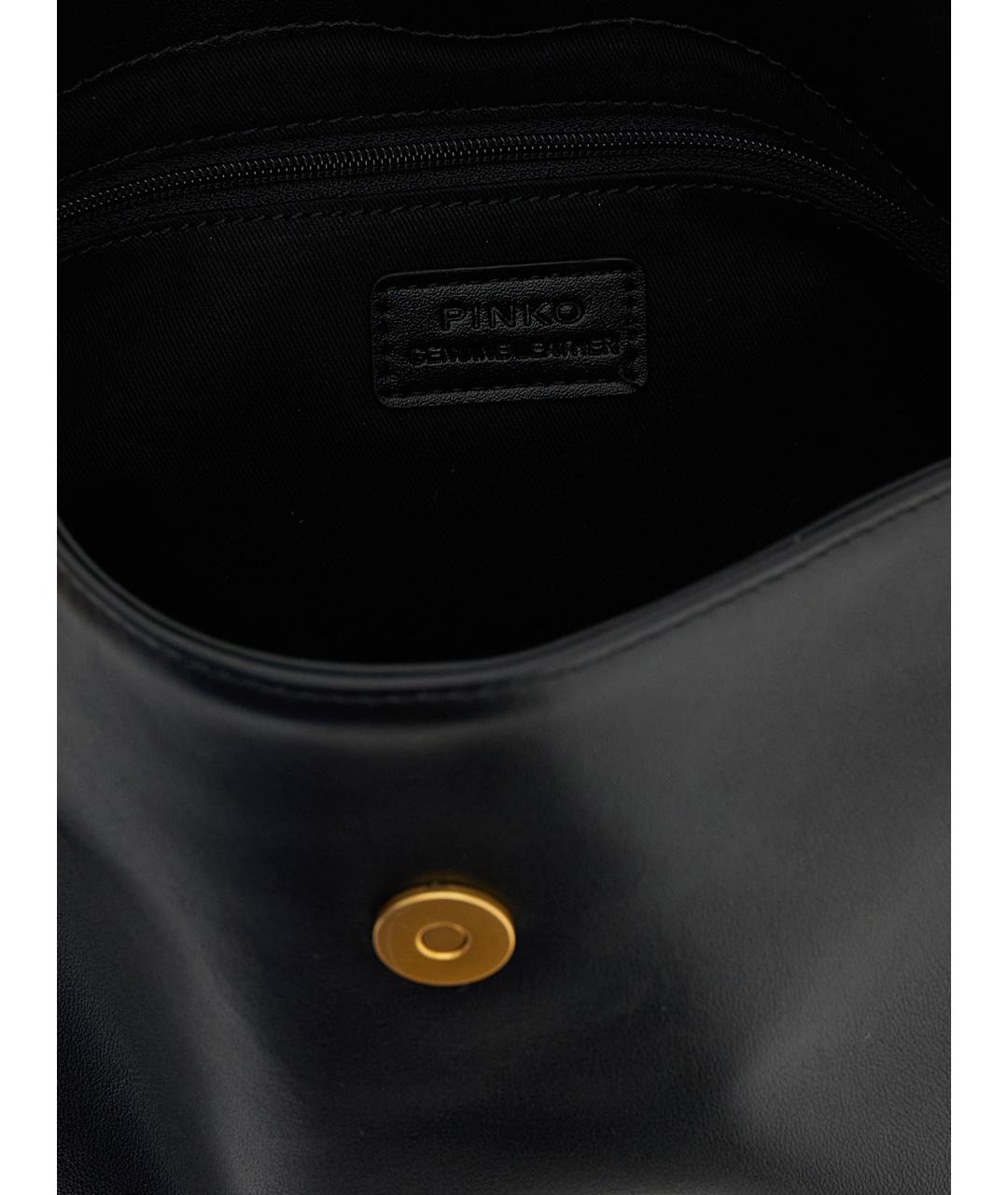 PINKO Черная кожаная сумка через плечо, фото 4