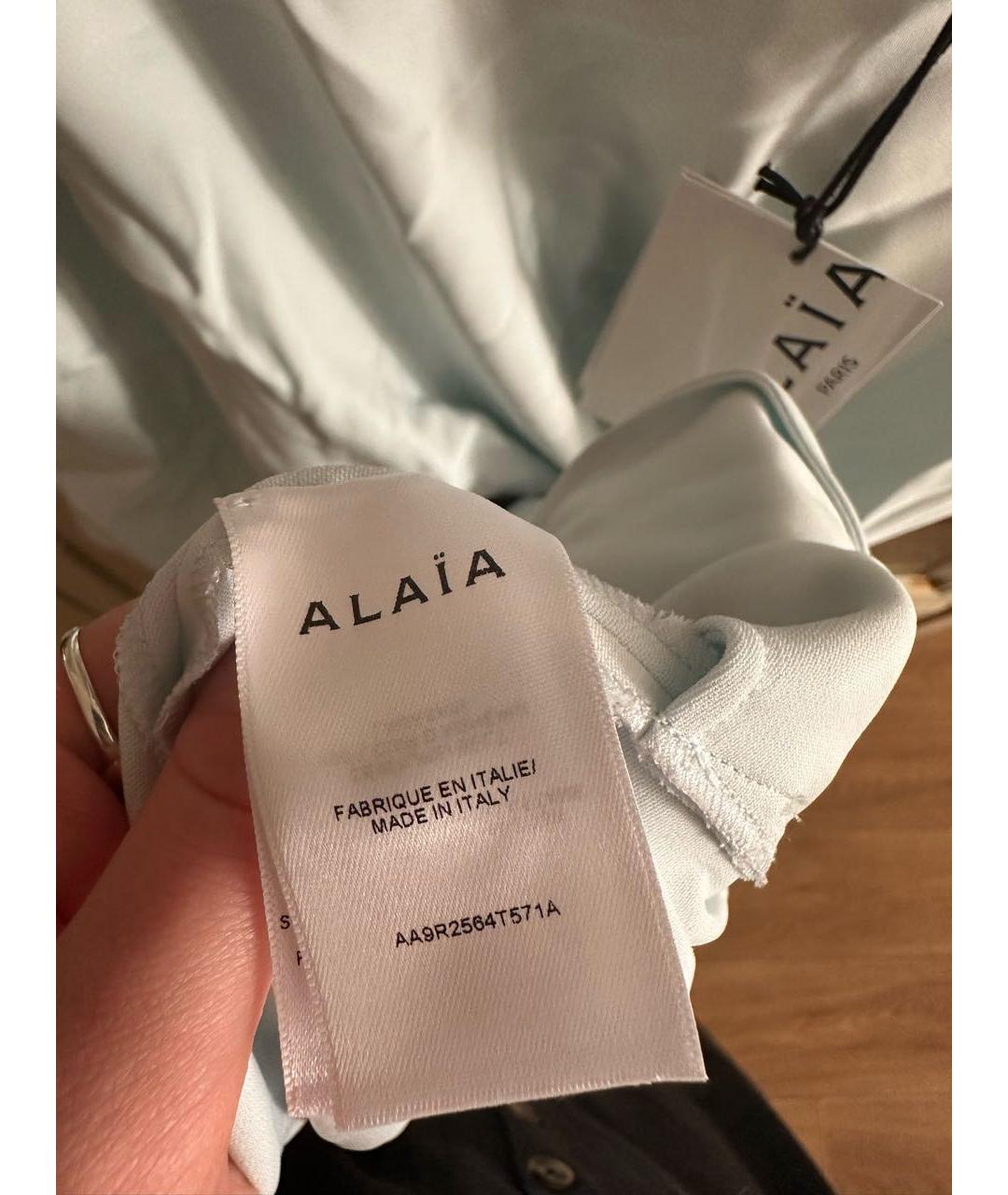 ALAIA Голубое вискозное повседневное платье, фото 6