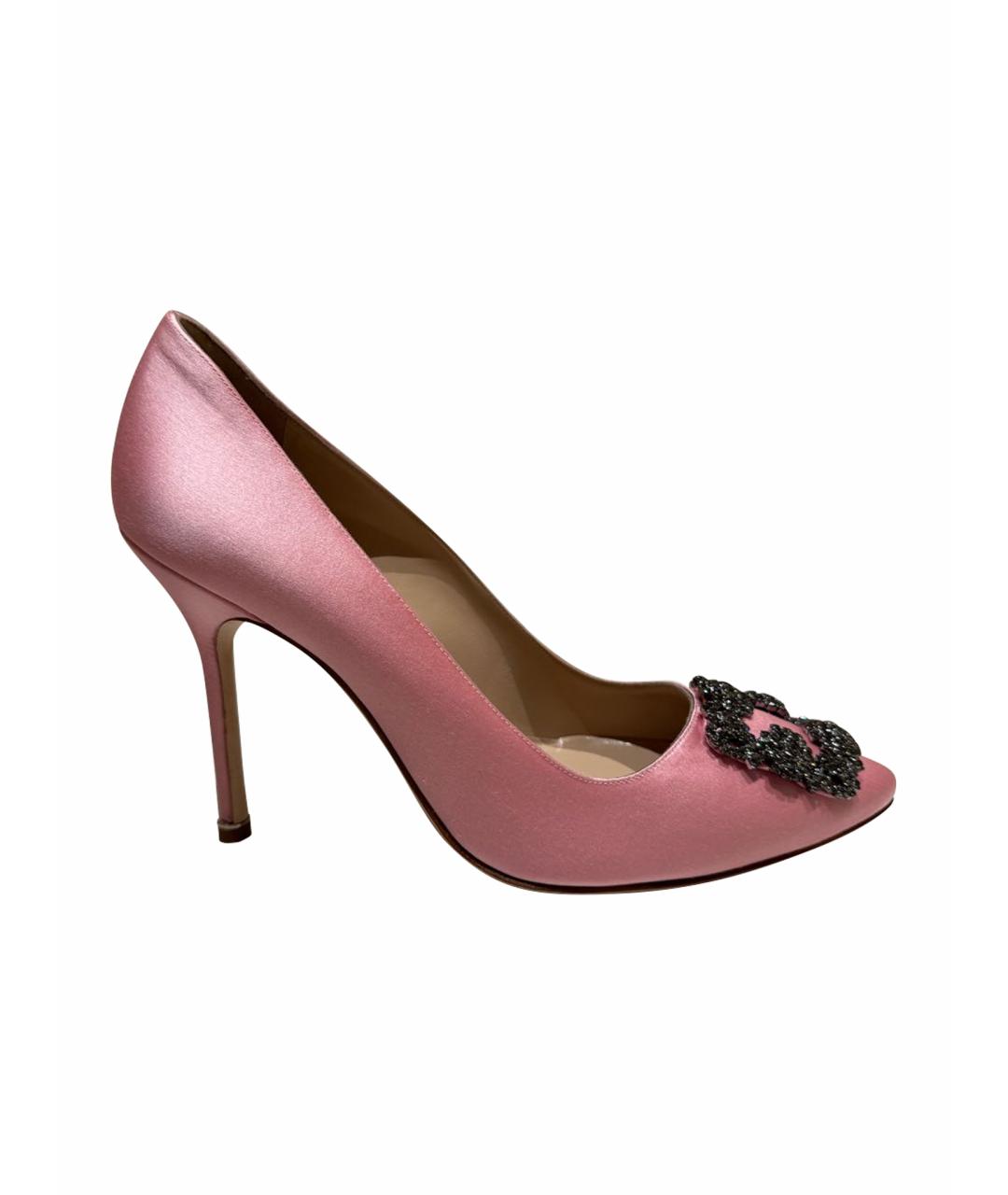 MANOLO BLAHNIK Розовые текстильные туфли, фото 1