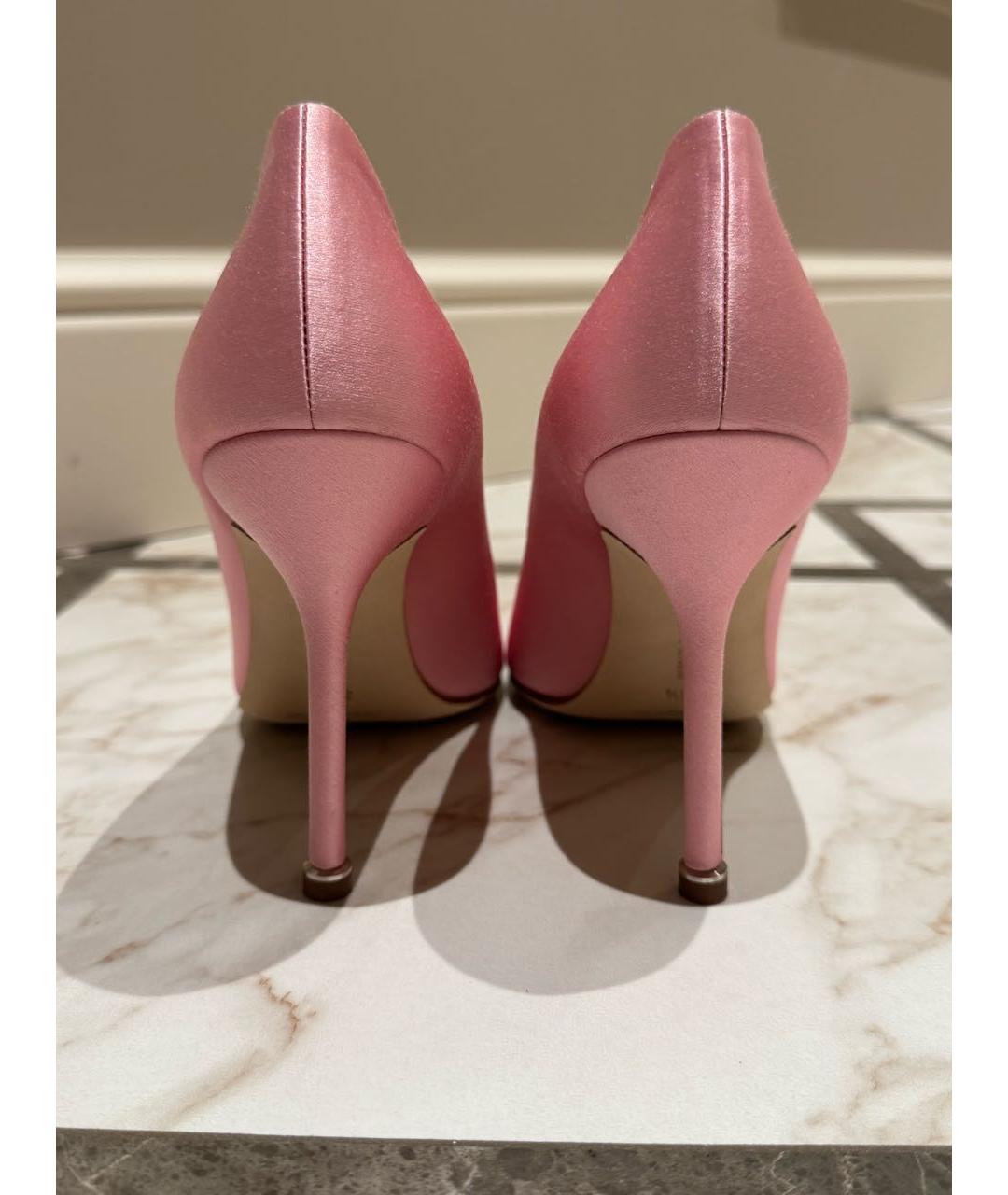 MANOLO BLAHNIK Розовые текстильные туфли, фото 4