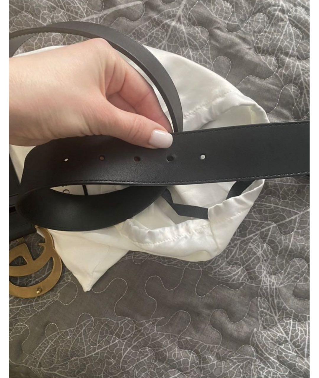 GUCCI Черный кожаный ремень, фото 2