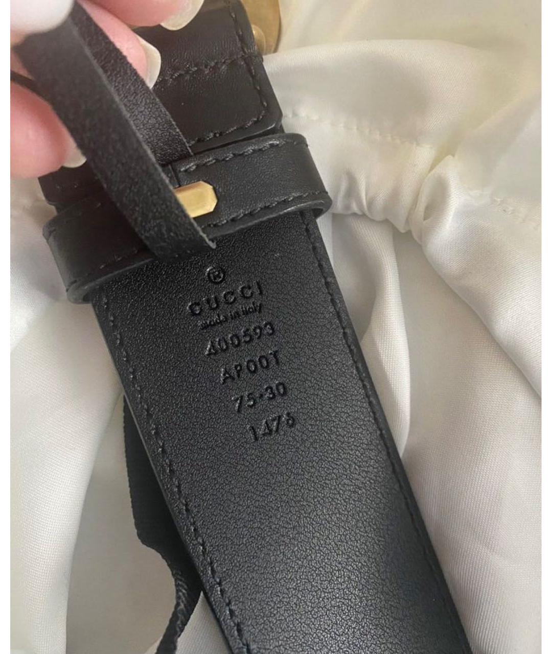 GUCCI Черный кожаный ремень, фото 3