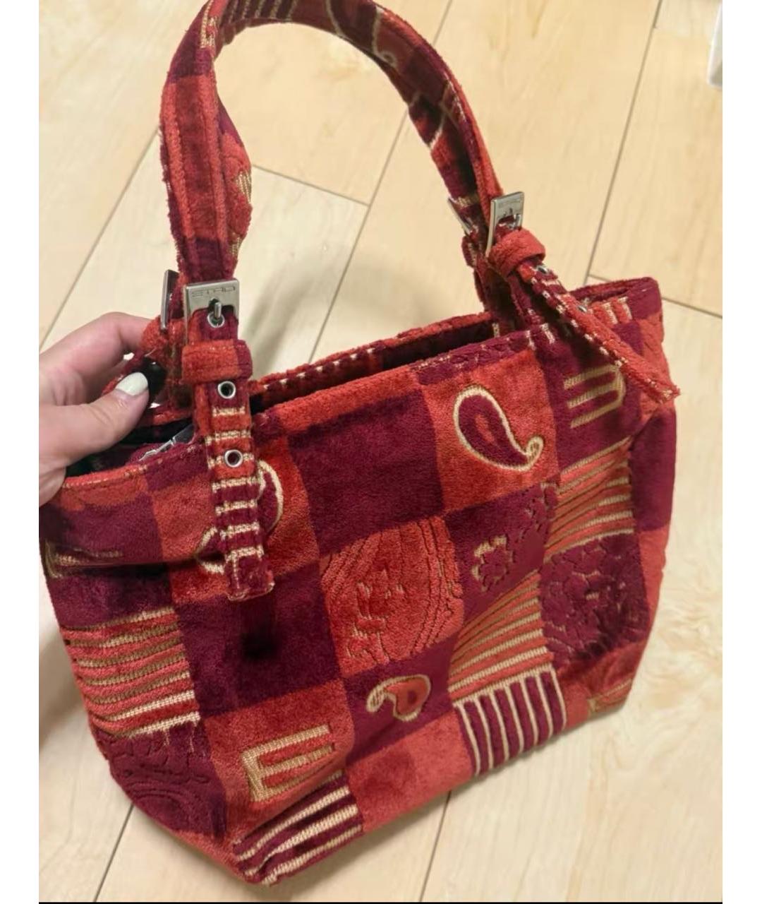 ETRO Красная тканевая сумка на плечо, фото 2
