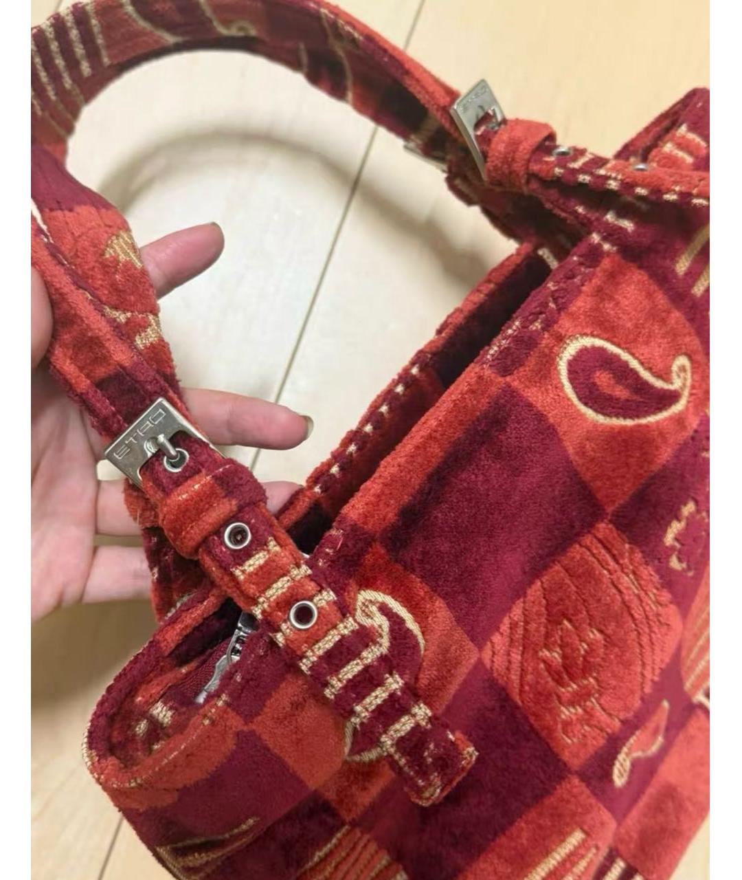 ETRO Красная тканевая сумка на плечо, фото 3