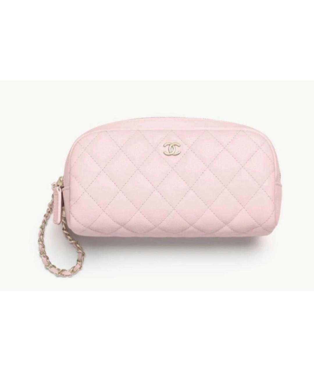 CHANEL Розовая кожаная косметичка, фото 5