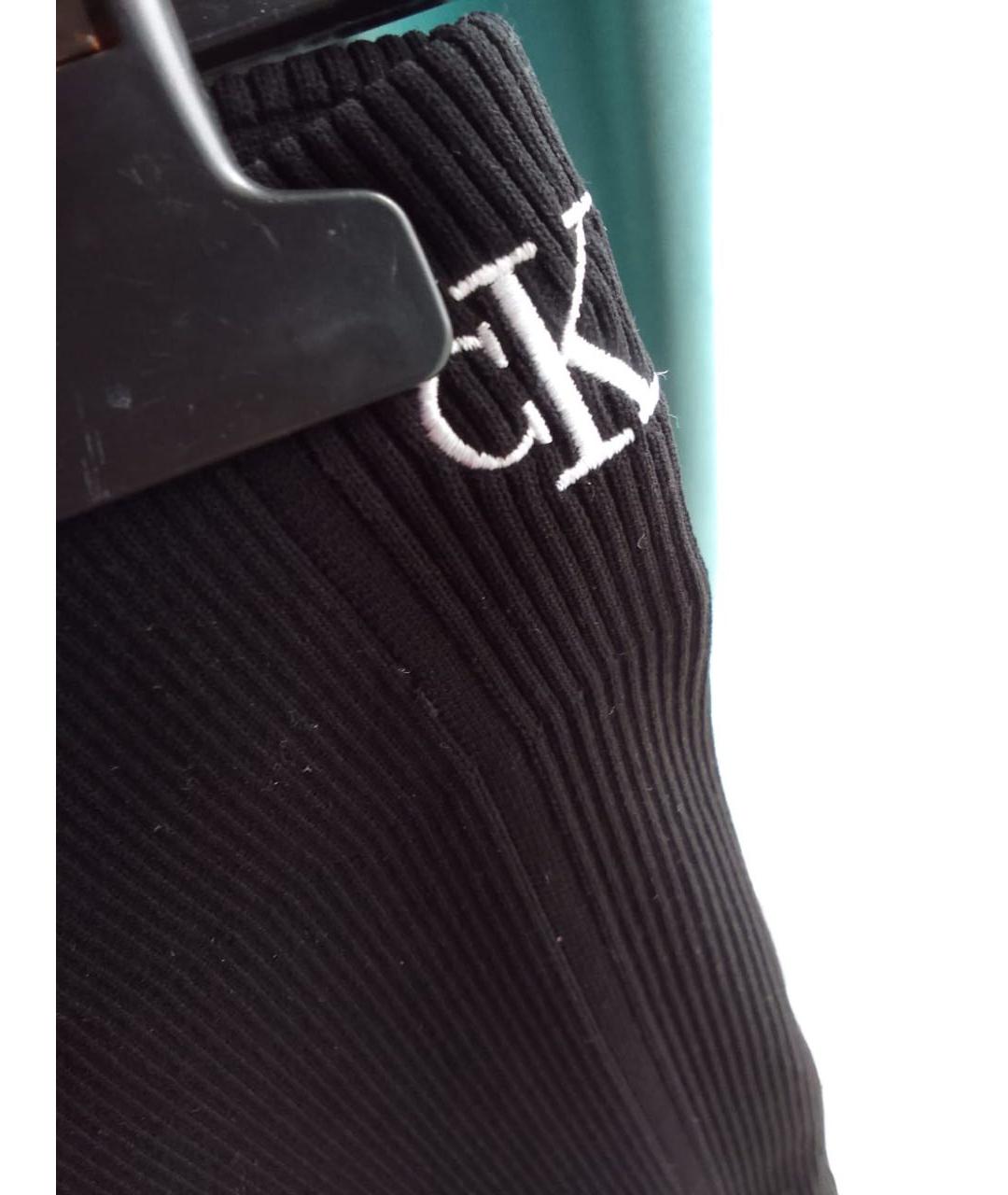 CALVIN KLEIN Черные синтетические брюки узкие, фото 4