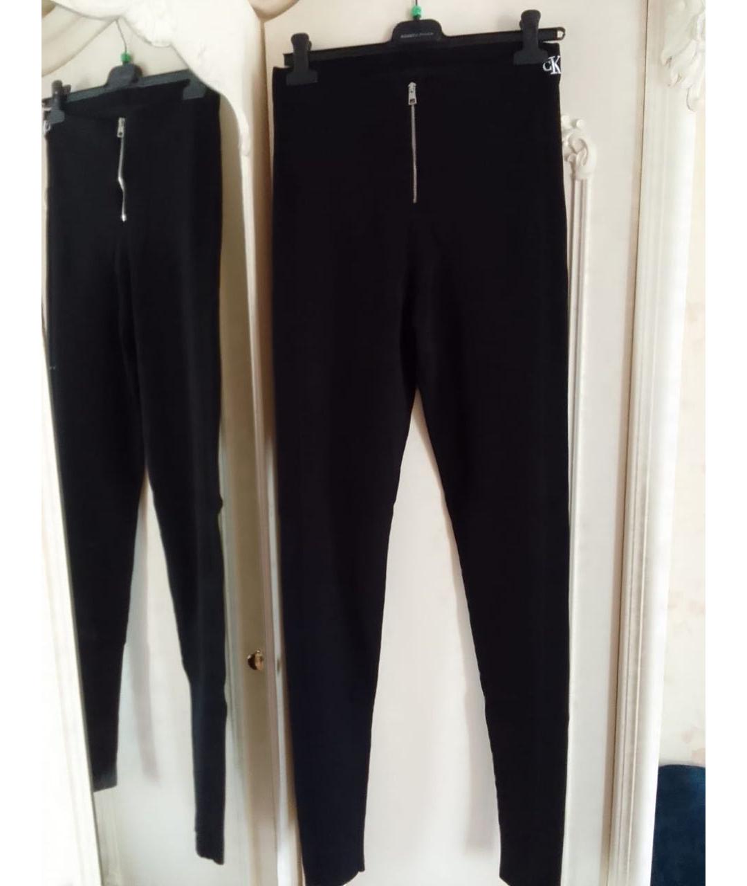 CALVIN KLEIN Черные синтетические брюки узкие, фото 5