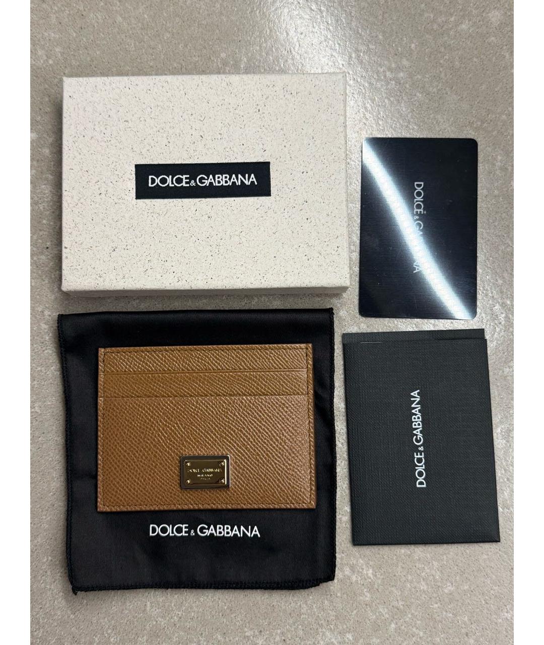 DOLCE&GABBANA Коричневый кожаный кардхолдер, фото 2