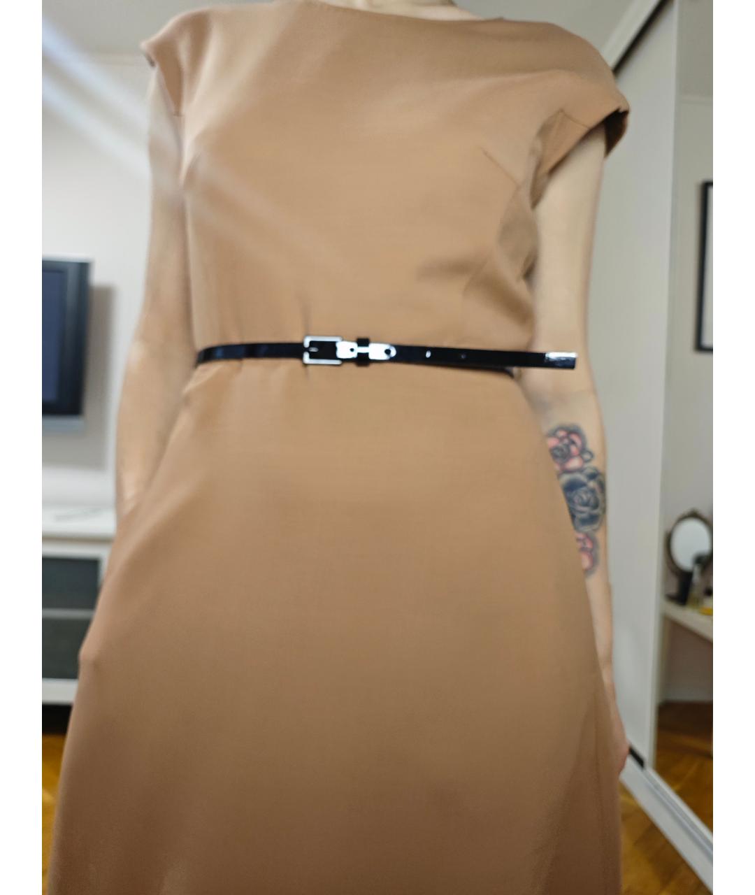 MAX MARA Бежевое шерстяное повседневное платье, фото 6