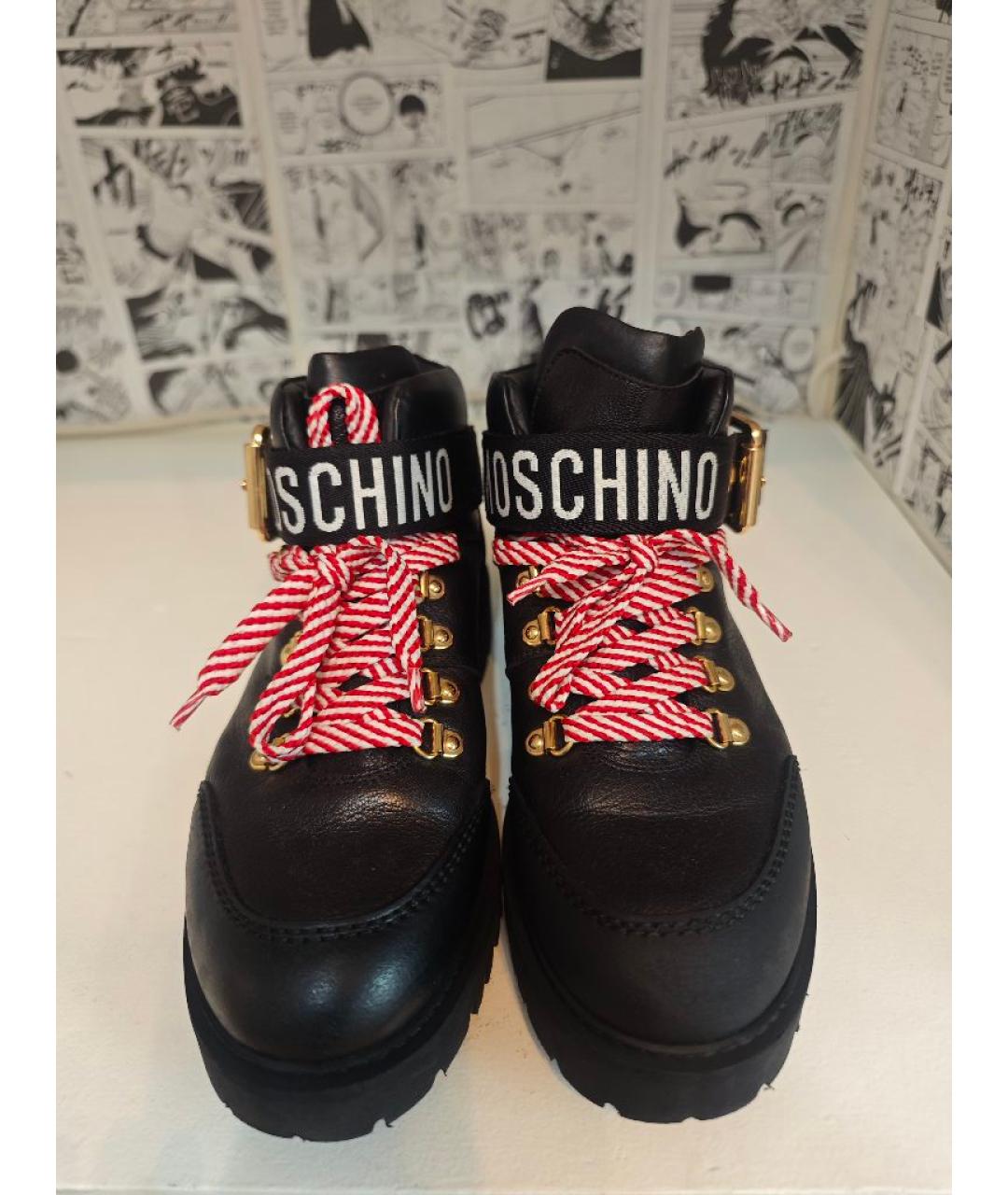 MOSCHINO Черные кожаные ботинки, фото 3