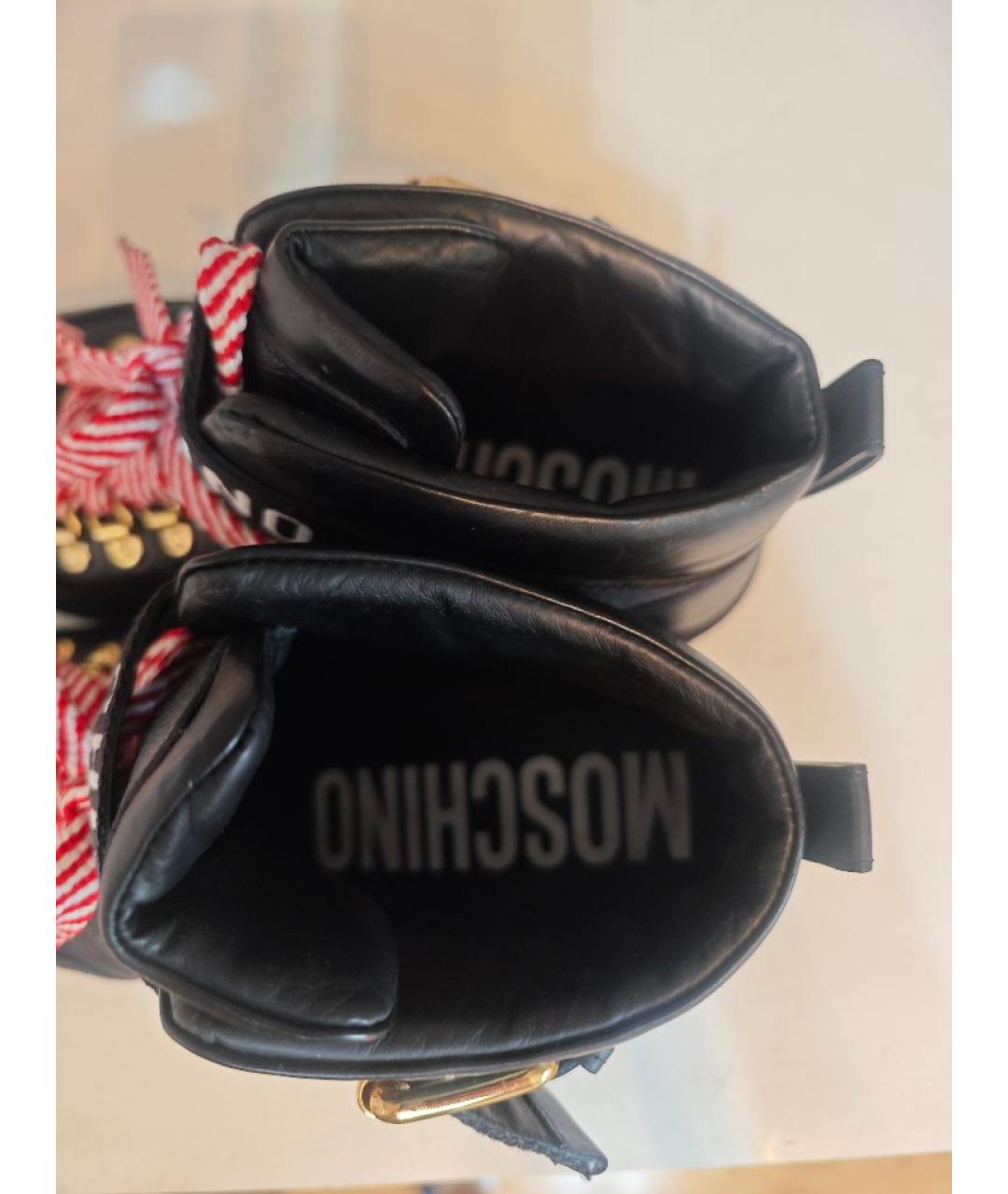MOSCHINO Черные кожаные ботинки, фото 5
