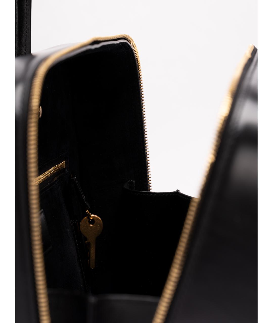 SAINT LAURENT Черная кожаная сумка тоут, фото 5