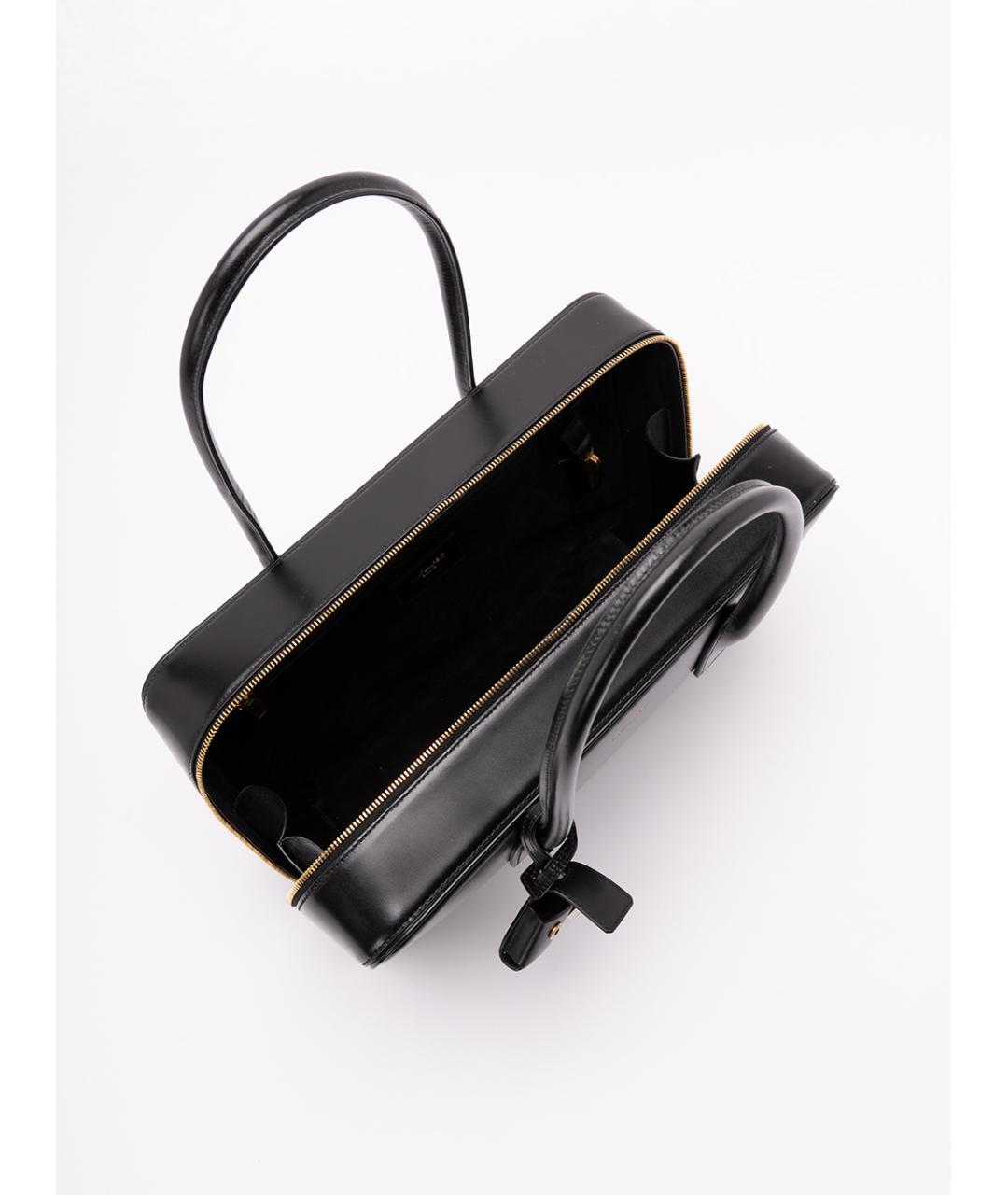 SAINT LAURENT Черная кожаная сумка тоут, фото 7