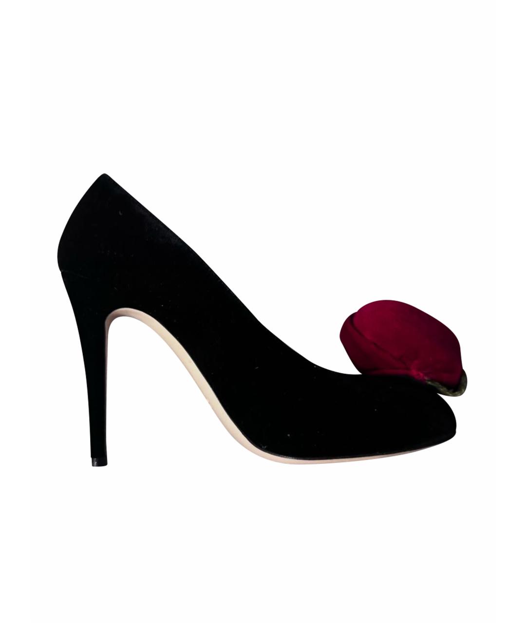 RED VALENTINO Черные бархатные туфли, фото 1