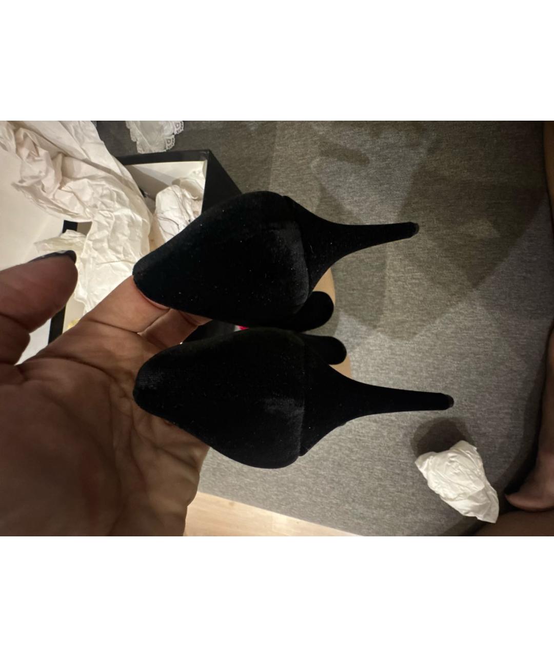 RED VALENTINO Черные бархатные туфли, фото 3