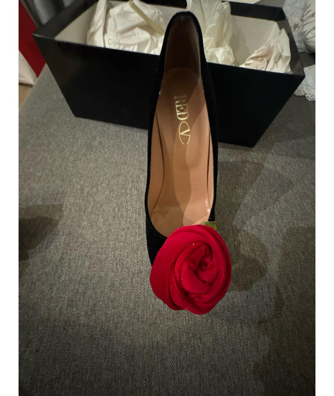 RED VALENTINO Черные бархатные туфли, фото 2