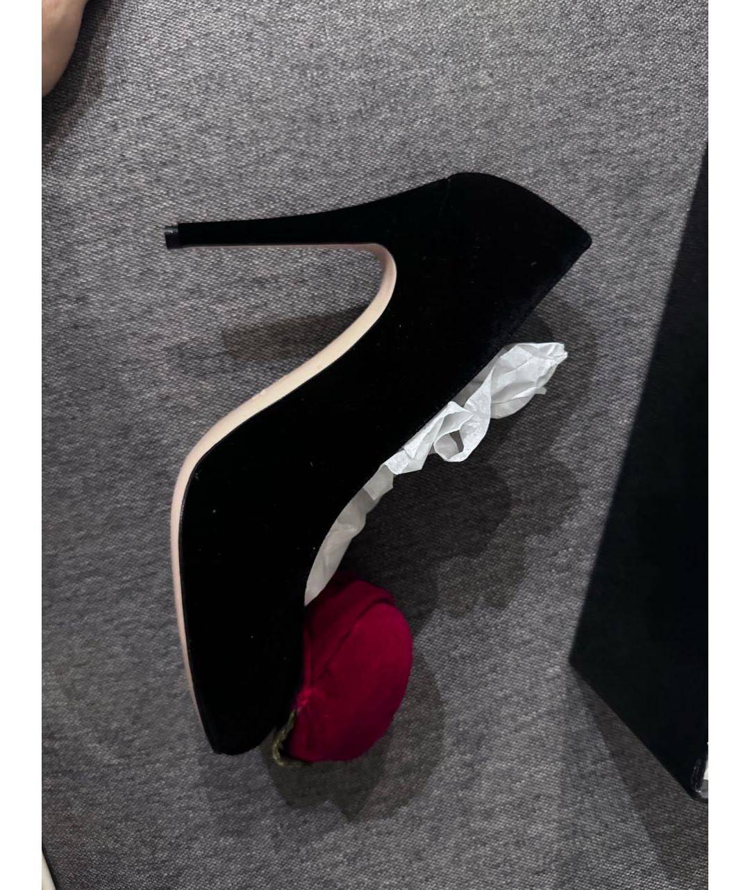 RED VALENTINO Черные бархатные туфли, фото 7