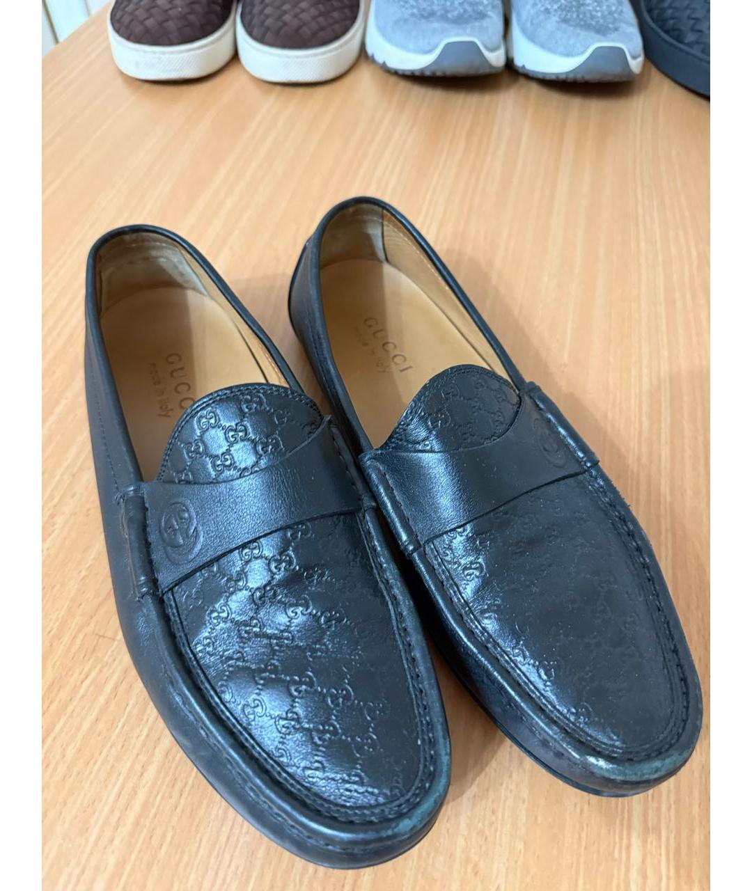 GUCCI Черные кожаные туфли, фото 5