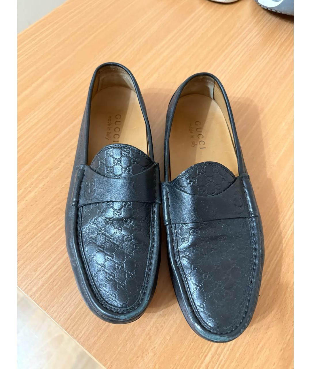 GUCCI Черные кожаные туфли, фото 2