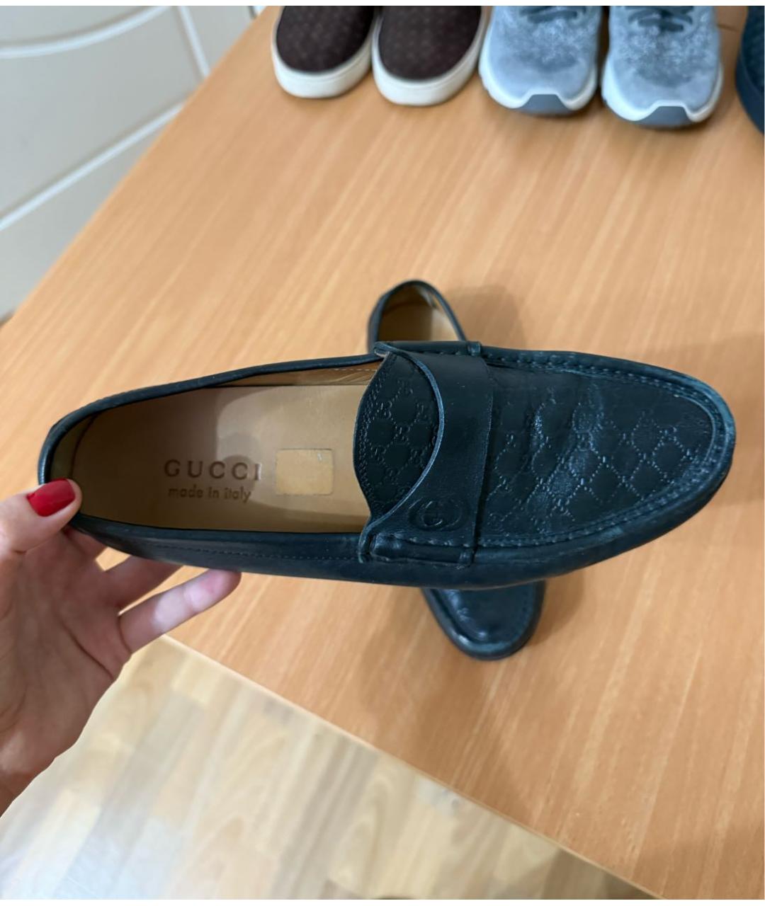 GUCCI Черные кожаные туфли, фото 3