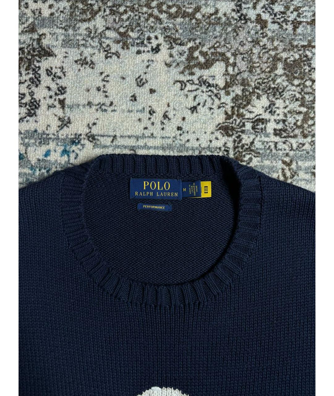 POLO RALPH LAUREN Темно-синий хлопковый джемпер / свитер, фото 3