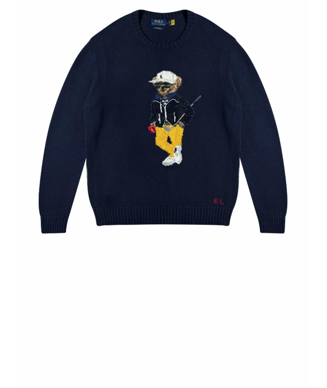 POLO RALPH LAUREN Темно-синий хлопковый джемпер / свитер, фото 1