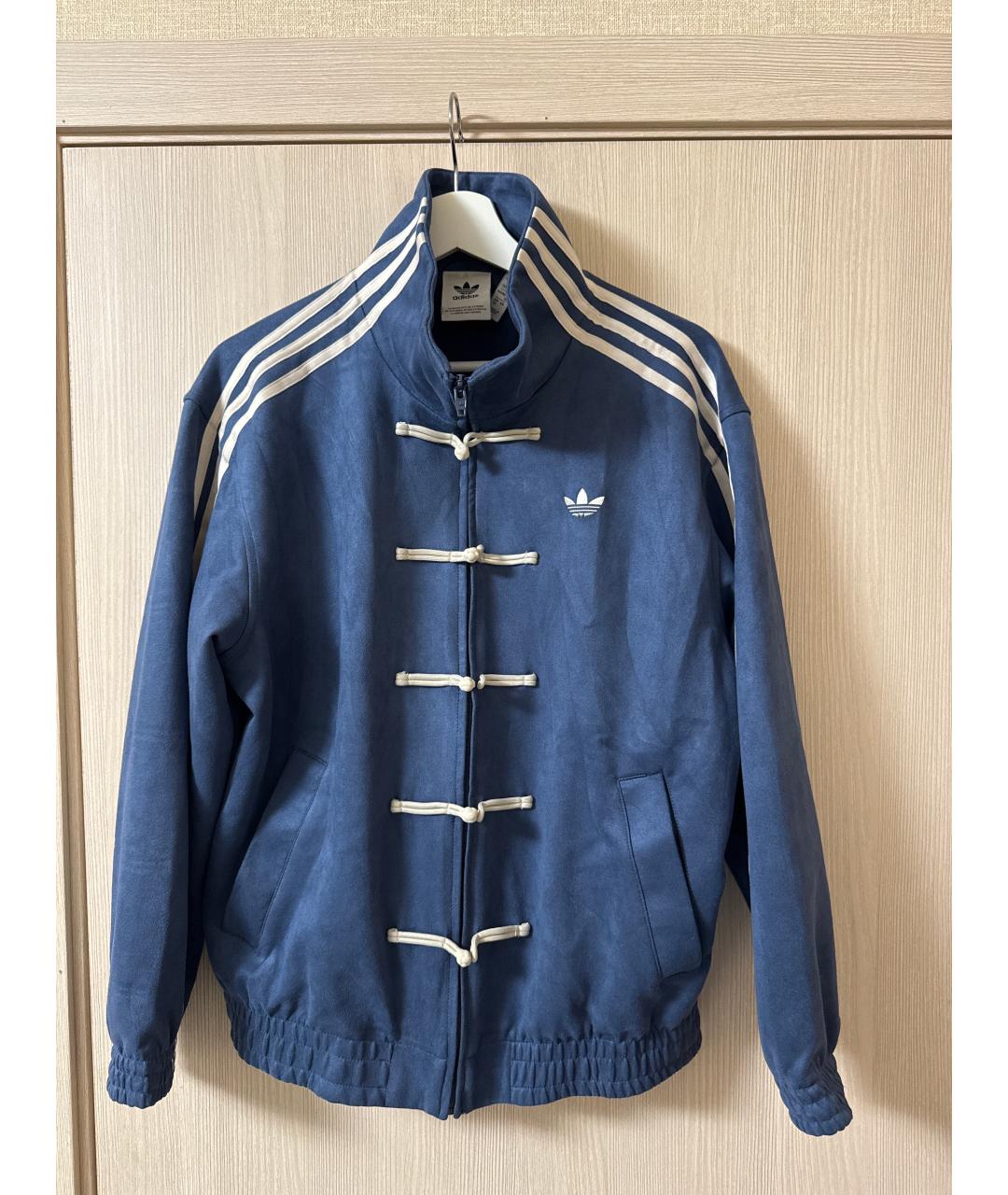 ADIDAS Синяя полиэстеровая куртка, фото 6