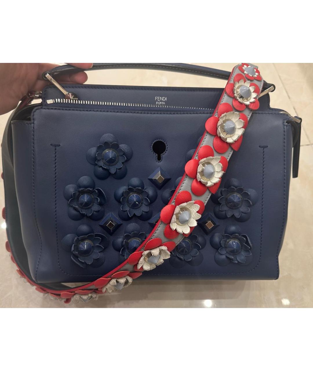 FENDI Синяя кожаная сумка через плечо, фото 5