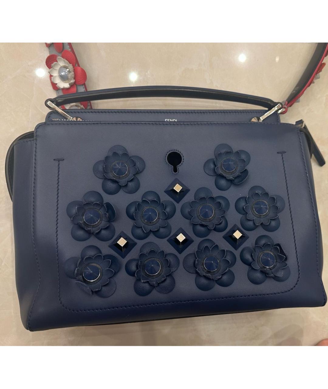 FENDI Синяя кожаная сумка через плечо, фото 6