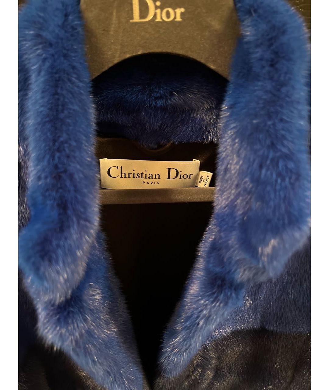 CHRISTIAN DIOR Темно-синяя меховая шуба, фото 5