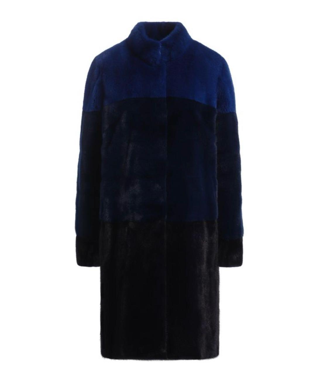 CHRISTIAN DIOR Темно-синяя меховая шуба, фото 1