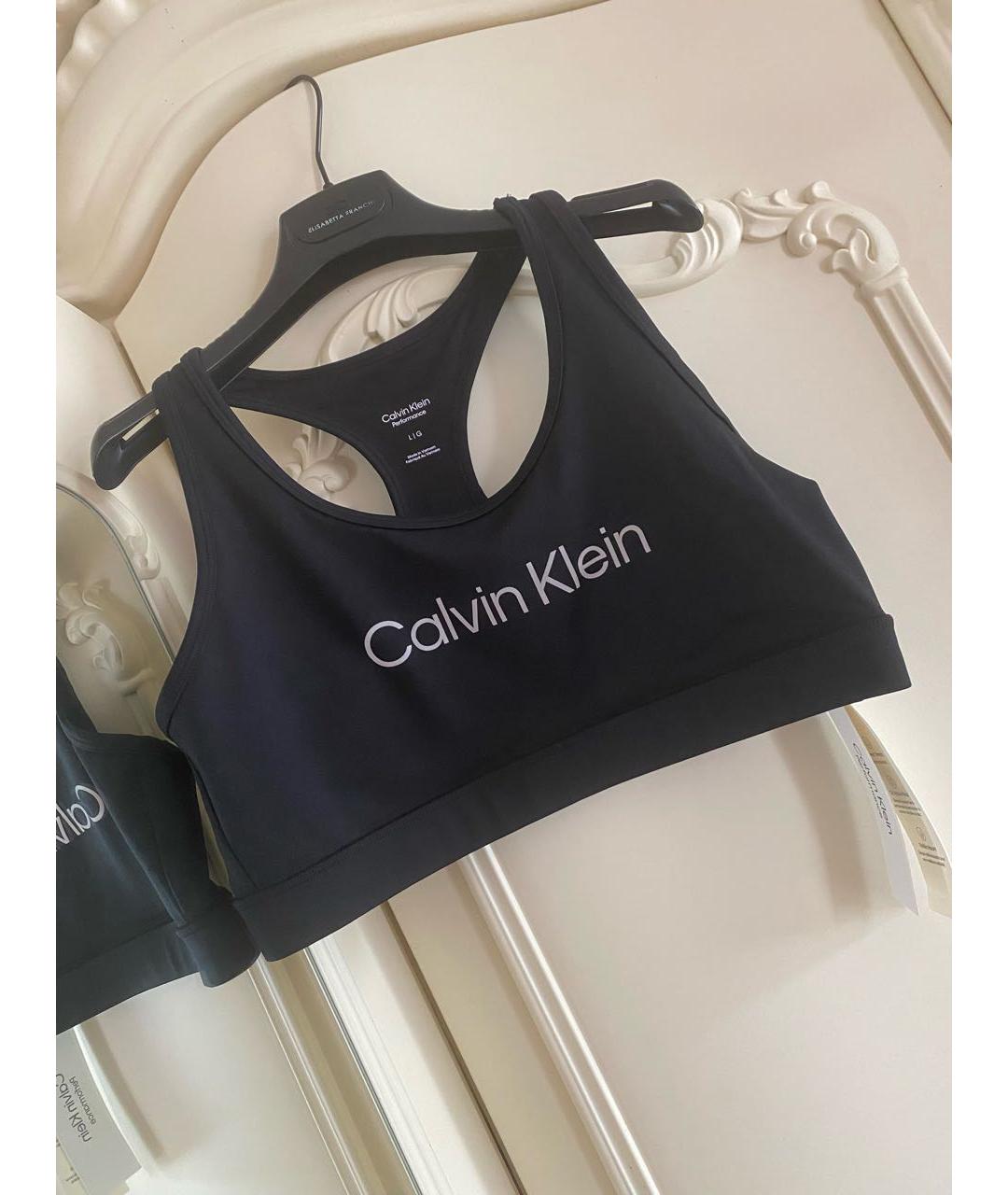 CALVIN KLEIN Черная синтетическая майка, фото 4