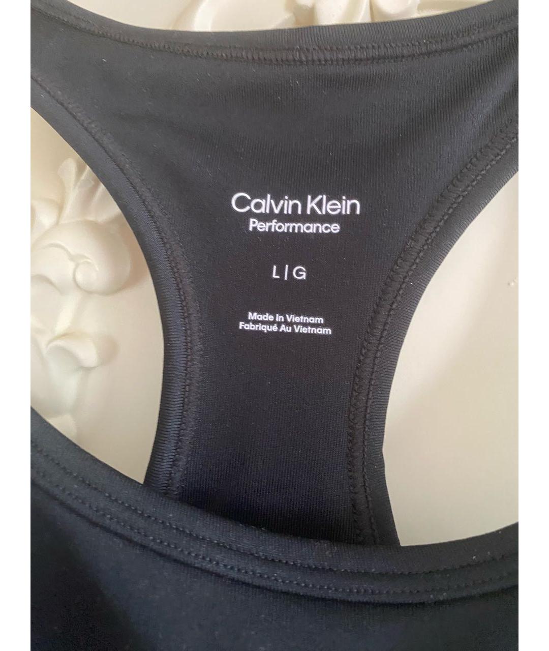 CALVIN KLEIN Черная синтетическая майка, фото 3