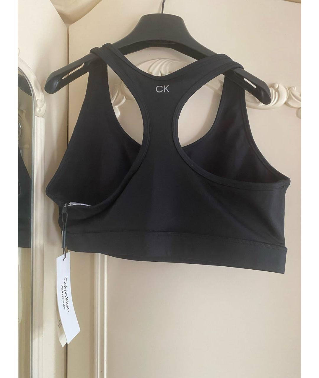 CALVIN KLEIN Черная синтетическая майка, фото 2