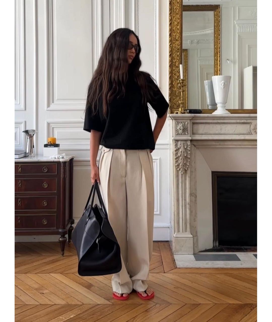 THE ROW Бежевые шерстяные брюки широкие, фото 8