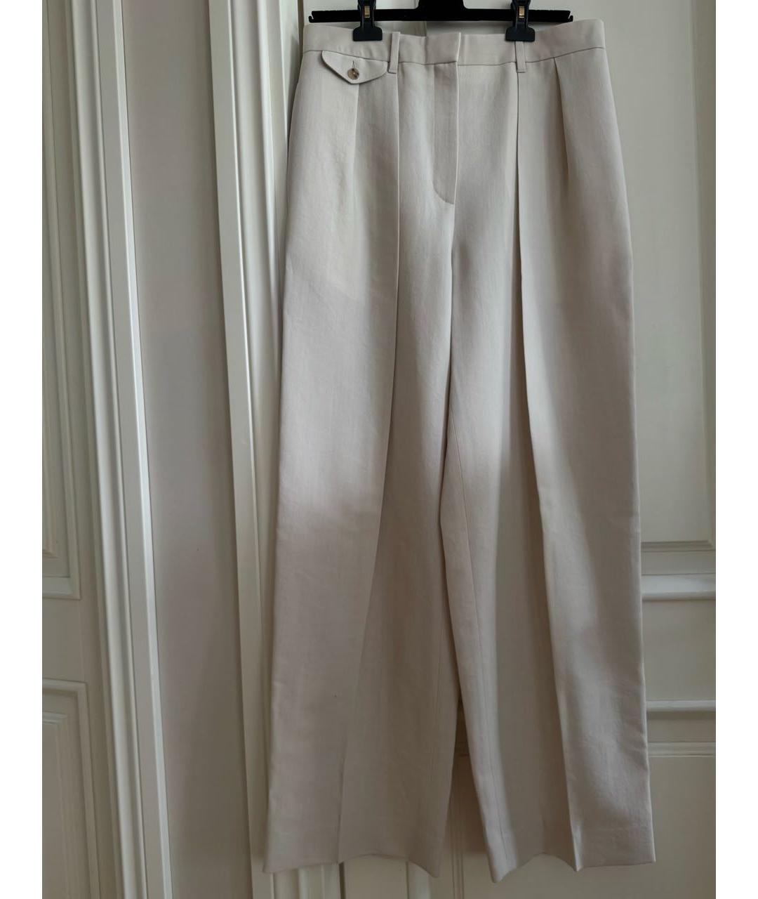 THE ROW Бежевые шерстяные брюки широкие, фото 3